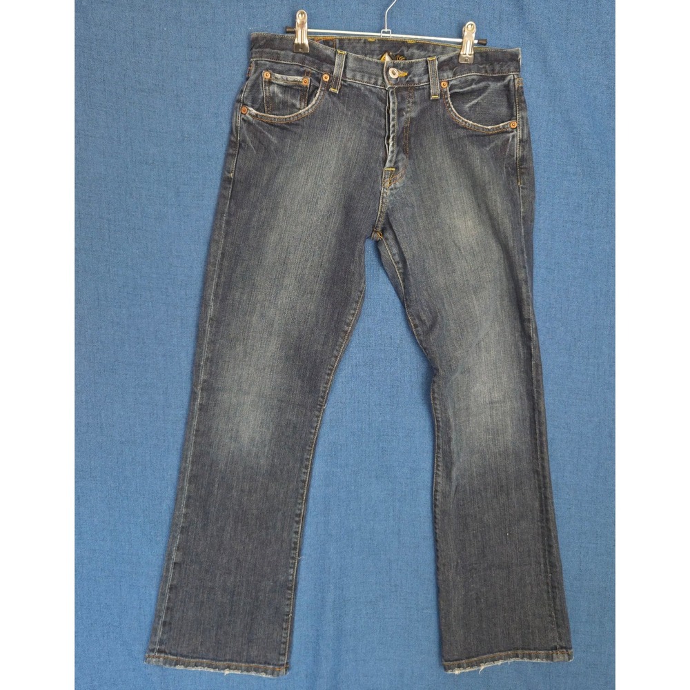 Lucky Brand Mens 31 Slim Bootleg Jeans Dark Wash Button Fly Made in USA